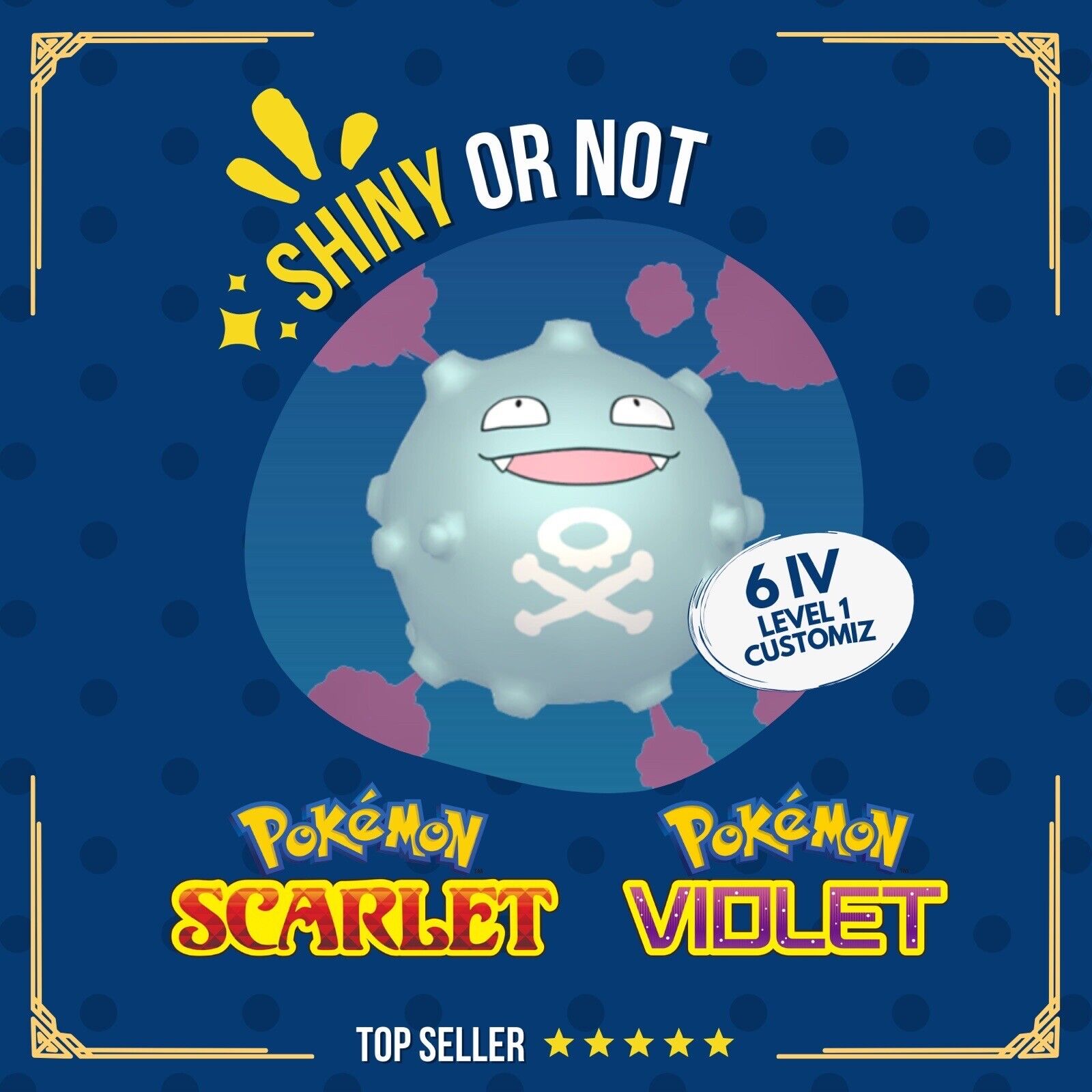Koffing Shiny or Non ✨ 6 IV Customizable Nature Level OT Pokémon Scarlet Violet by Shiny Living Dex | Shiny Living Dex