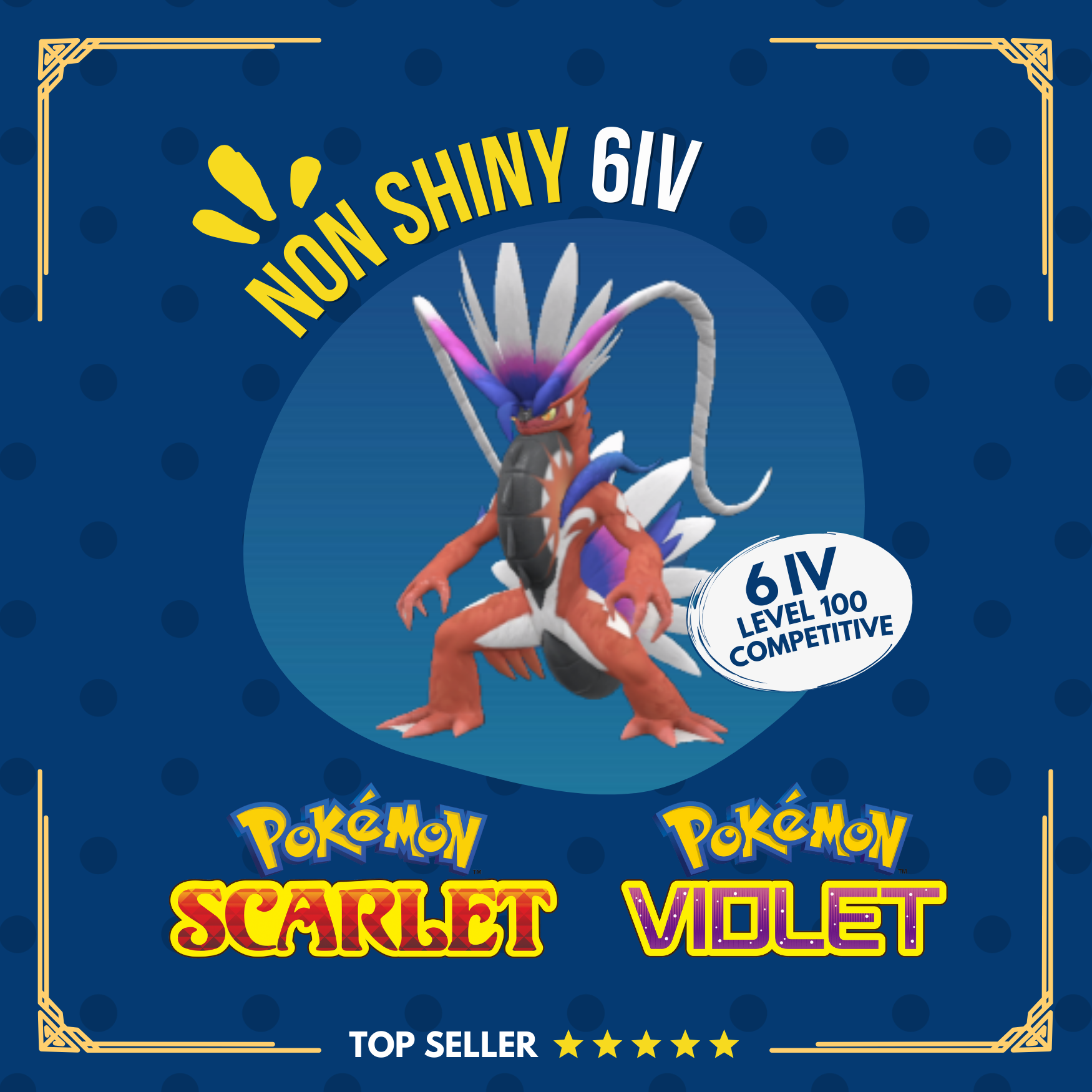 Koraidon Non Shiny 6 IV Competitive Customizable Pokémon Scarlet Violet OT Level by Shiny Living Dex | Shiny Living Dex