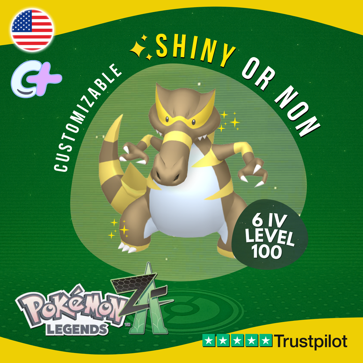 Krookodile Shiny or Non ✨6 IV Pokémon Legends Z-A Competitive Customizable ZA Z A