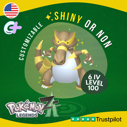 Krookodile Shiny or Non ✨6 IV Pokémon Legends Z-A Competitive Customizable ZA Z A
