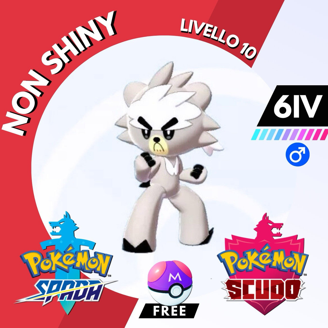 Kubfu Non Shiny 6 IV e Master Ball Legit Pokemon Spada Scudo Sword Shield