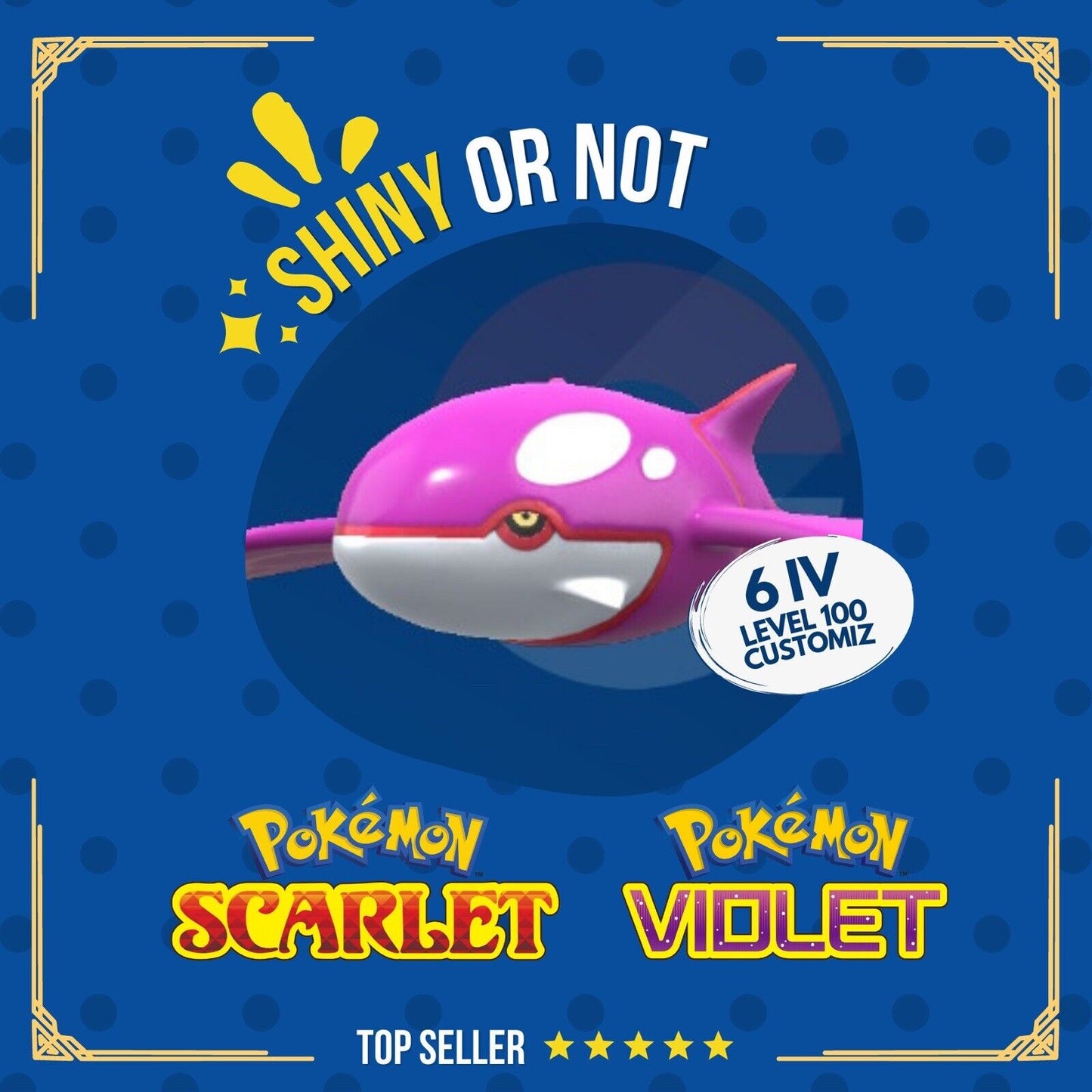 Kyogre Shiny or Non ✨ 6 IV Competitive Customizable Pokémon Scarlet Violet by Shiny Living Dex | Shiny Living Dex