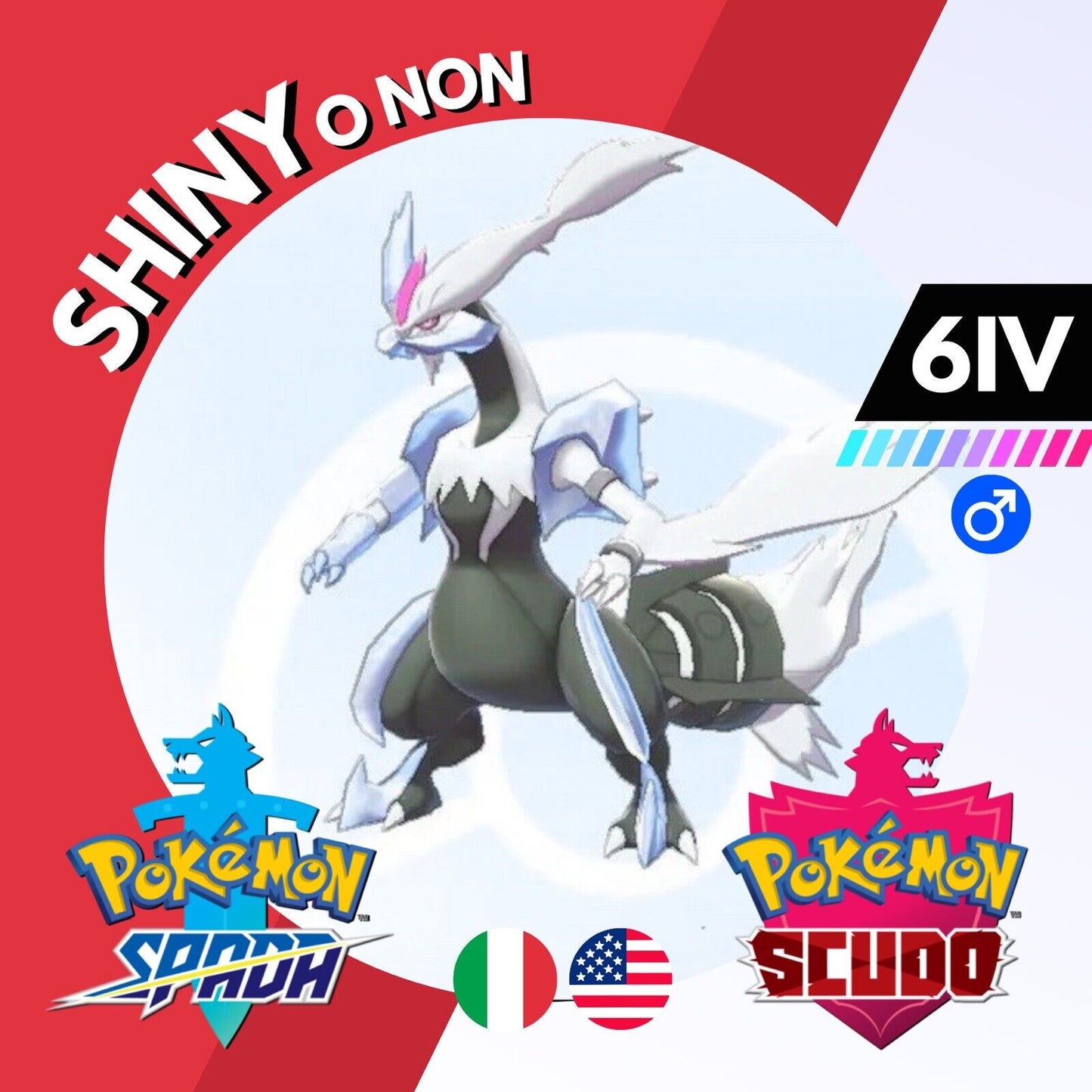 Kyurem White Shiny o Non 6 IV Reshiram Legit Pokemon Spada Scudo Sword Shield by Shiny Living Dex | Shiny Living Dex