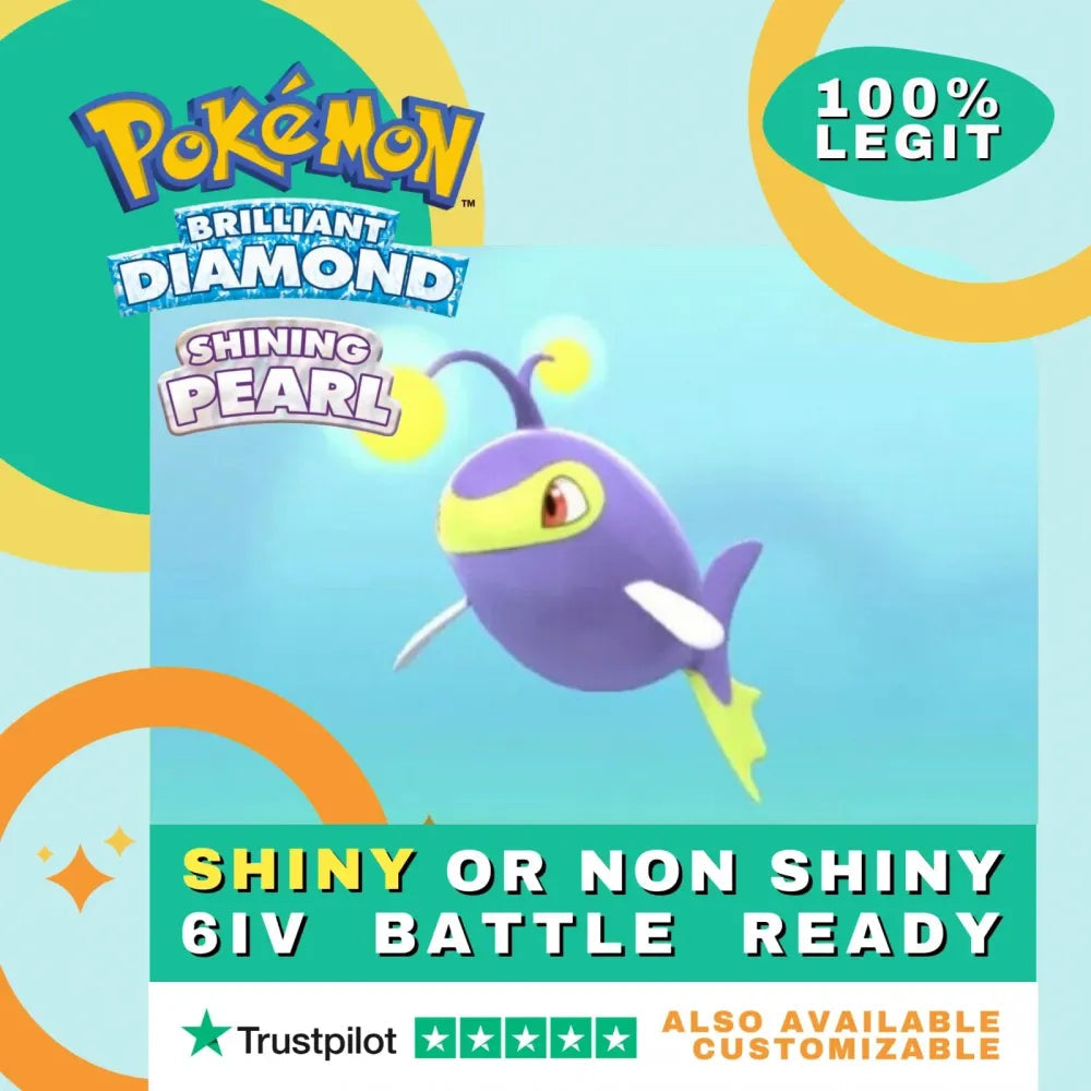 Lanturn Shiny ✨ or Non Shiny Pokémon Brilliant Diamond Shining Pearl Battle Ready 6 IV Competitive 100% Legit Level 100 Customizable Custom OT by Shiny Living Dex | Shiny Living Dex