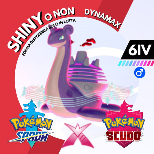 Lapras Gigantamax Dynamax Shiny o Non 6 IV Pokemon Spada Scudo Sword Shield
