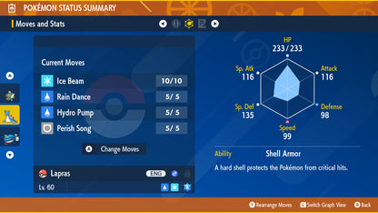 Lapras Shiny Event Intellectual Mark Scholar Untouched IV Pokémon Scarlet Violet