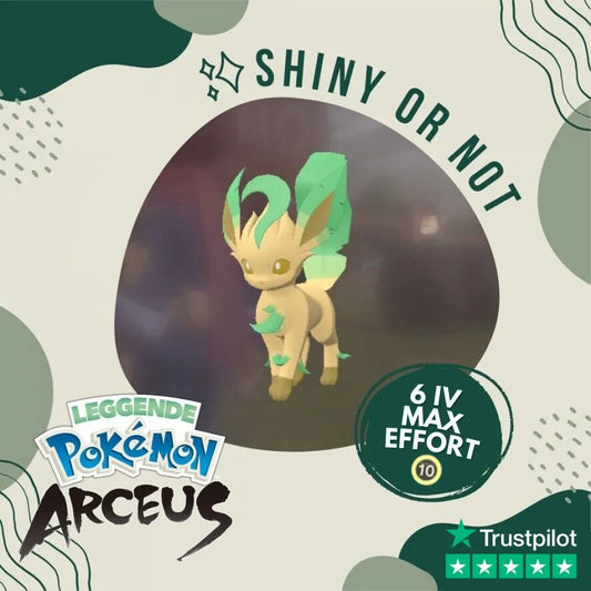 Leafeon Shiny ✨ Legends Pokémon Arceus 6 Iv Max Effort Custom Ot Level Gender