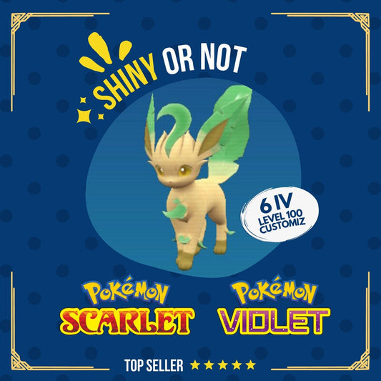 Leafeon Shiny or Non ✨ 6 IV Competitive Customizable Pokémon Scarlet Violet by Shiny Living Dex | Shiny Living Dex
