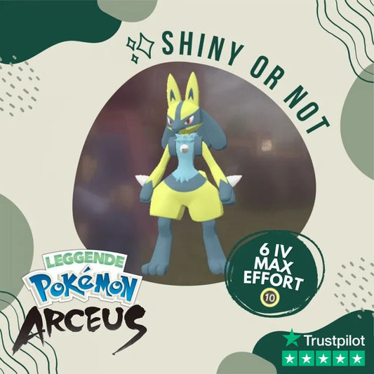 Lucario Shiny ✨ Legends Pokémon Arceus 6 Iv Max Effort Custom Ot Level Gender