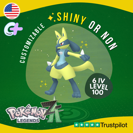 Lucario Shiny or Non ✨6 IV Pokémon Legends Z-A Competitive Customizable ZA Z A