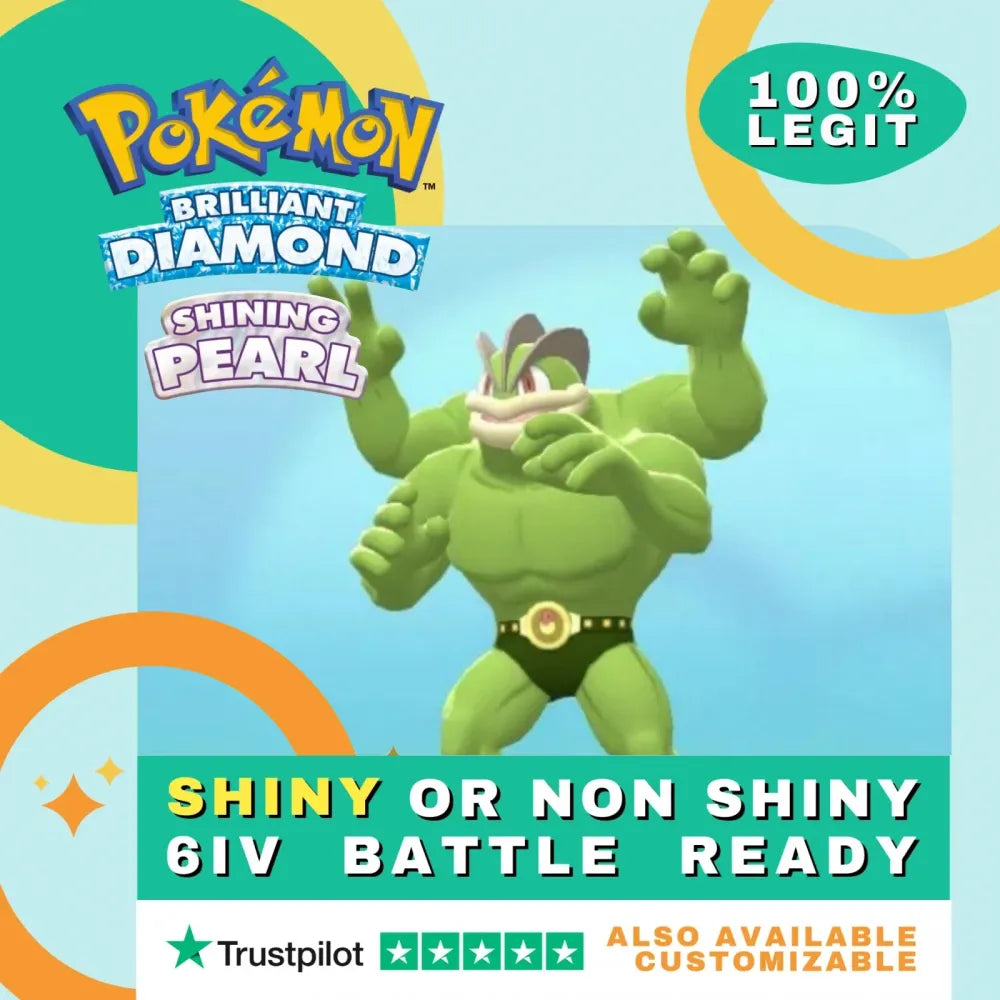 Machamp  Shiny ✨ or Non Shiny Pokémon Brilliant Diamond Shining Pearl Battle Ready 6 IV Competitive 100%  Legit Level 100 Customizable Custom OT