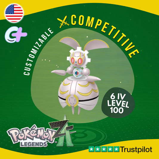 Magearna Grey Non Shiny 6 IV Pokémon Legends Z-A Competitive Customizable ZA Z A