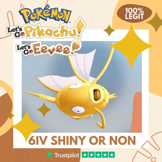 Magikarp Shiny ✨ or Non Shiny Pokémon Let's Go Pikachu Eevee Level 1 Legit 6 IV 100% Legal from GO Park Customizable Custom OT by Shiny Living Dex | Shiny Living Dex