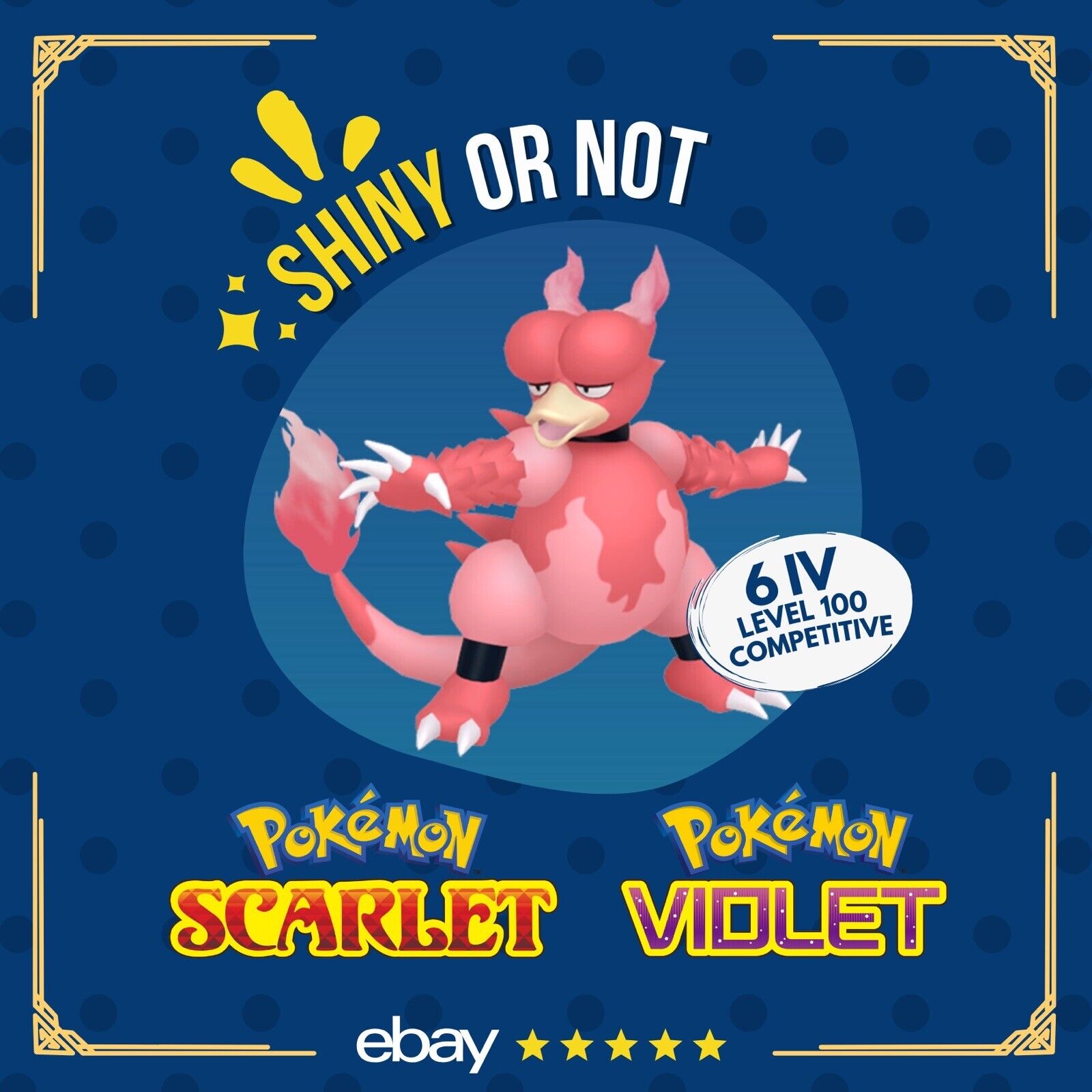 Magmar Shiny or Non ✨ 6 IV Competitive Customizable Pokémon Scarlet Violet by Shiny Living Dex | Shiny Living Dex