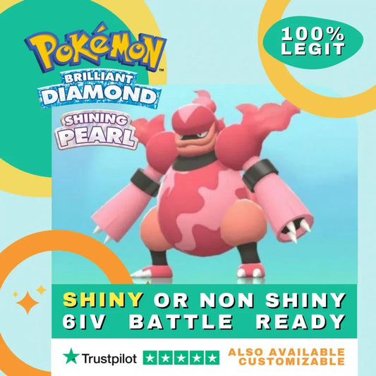 Magmortar Shiny ✨ or Non Shiny Pokémon Brilliant Diamond Shining Pearl Battle Ready 6 IV Competitive 100% Legit Level 100 Customizable Custom OT by Shiny Living Dex | Shiny Living Dex