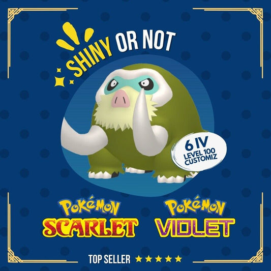 Mamoswine Shiny or Non ✨ 6 IV Competitive Customizable Pokémon Scarlet Violet by Shiny Living Dex | Shiny Living Dex