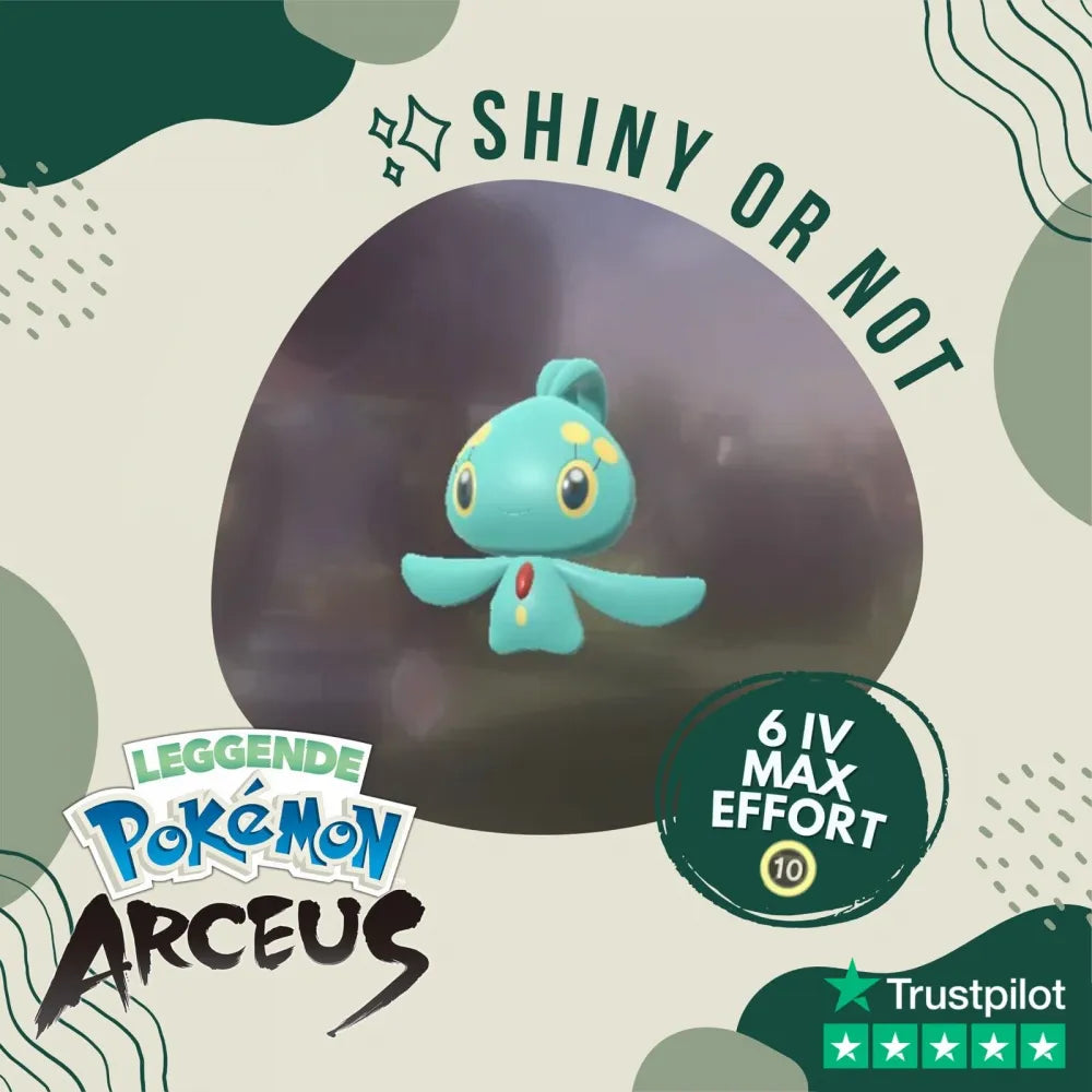 Manaphy Shiny ✨ Legends Pokémon Arceus 6 Iv Max Effort Custom Ot Level Gender