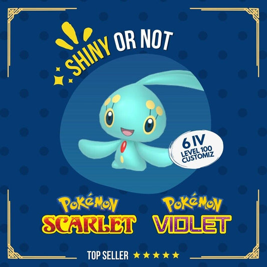 Manaphy Shiny or Non ✨ 6 IV Competitive Customizable Pokémon Scarlet Violet by Shiny Living Dex | Shiny Living Dex