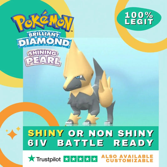 Manectric  Shiny ✨ or Non Shiny Pokémon Brilliant Diamond Shining Pearl Battle Ready 6 IV Competitive 100%  Legit Level 100 Customizable Custom OT