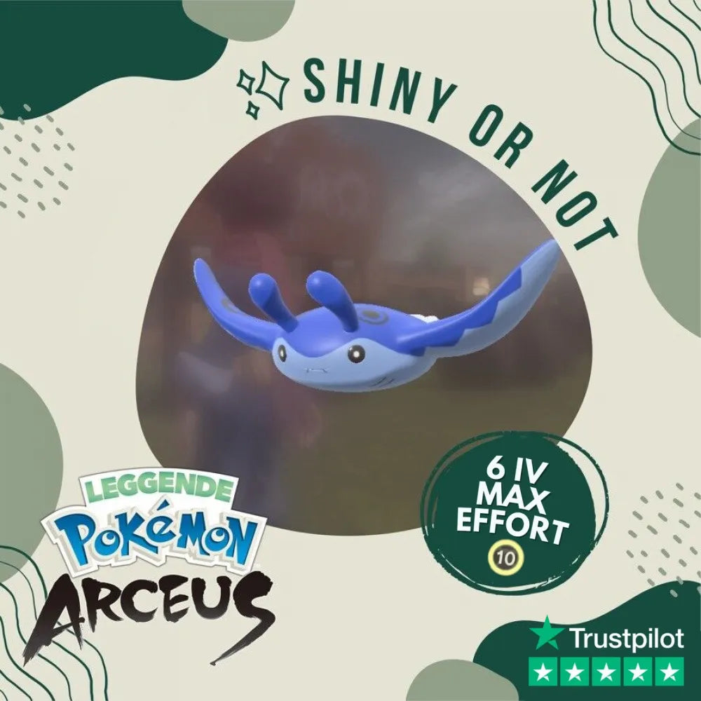 Mantine Shiny ✨ Legends Pokémon Arceus 6 Iv Max Effort Custom Ot Level Gender