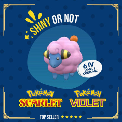 Mareep Shiny or Non ✨ 6 IV Customizable Nature Level OT Pokémon Scarlet Violet by Shiny Living Dex | Shiny Living Dex