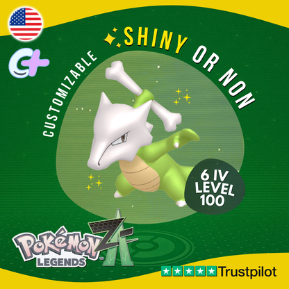 Marowak Shiny or Non ✨6 IV Pokémon Legends Z-A Competitive Customizable ZA Z A