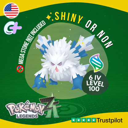 Mega Abomasnow Shiny or Non ✨ 6 IV Pokémon Legends Z-A Battle Ready ZA Z A