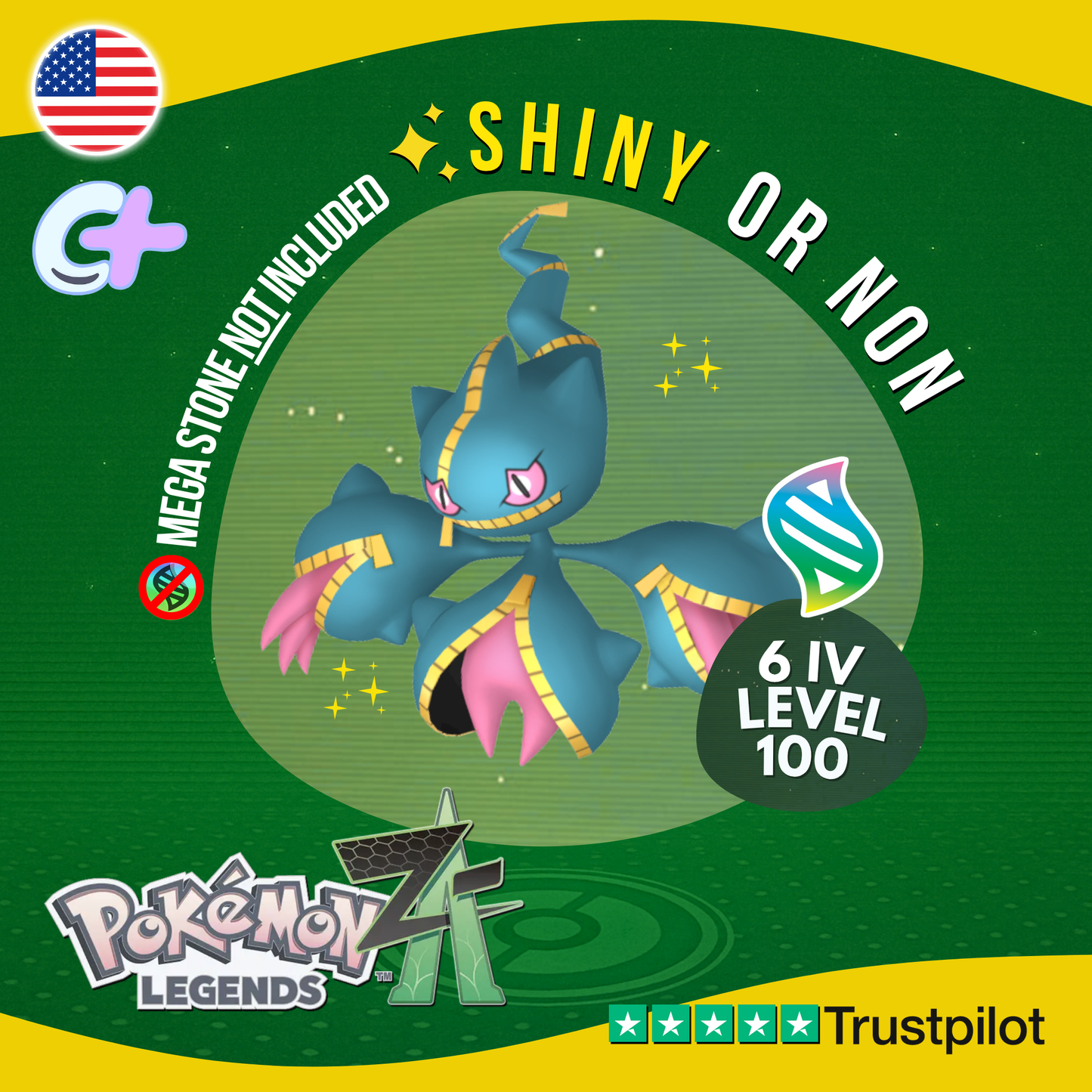 Mega Banette Shiny or Non ✨ 6 IV Pokémon Legends Z-A Battle Ready ZA Z A