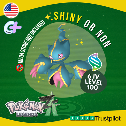 Mega Banette Shiny or Non ✨ 6 IV Pokémon Legends Z-A Battle Ready ZA Z A