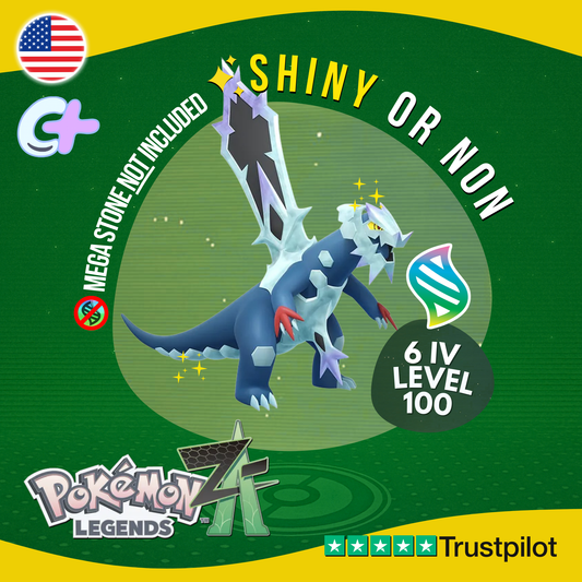 Mega Baxcalibur Shiny or Non ✨6 IV Pokémon Legends Z-A Battle Ready ZA Z A