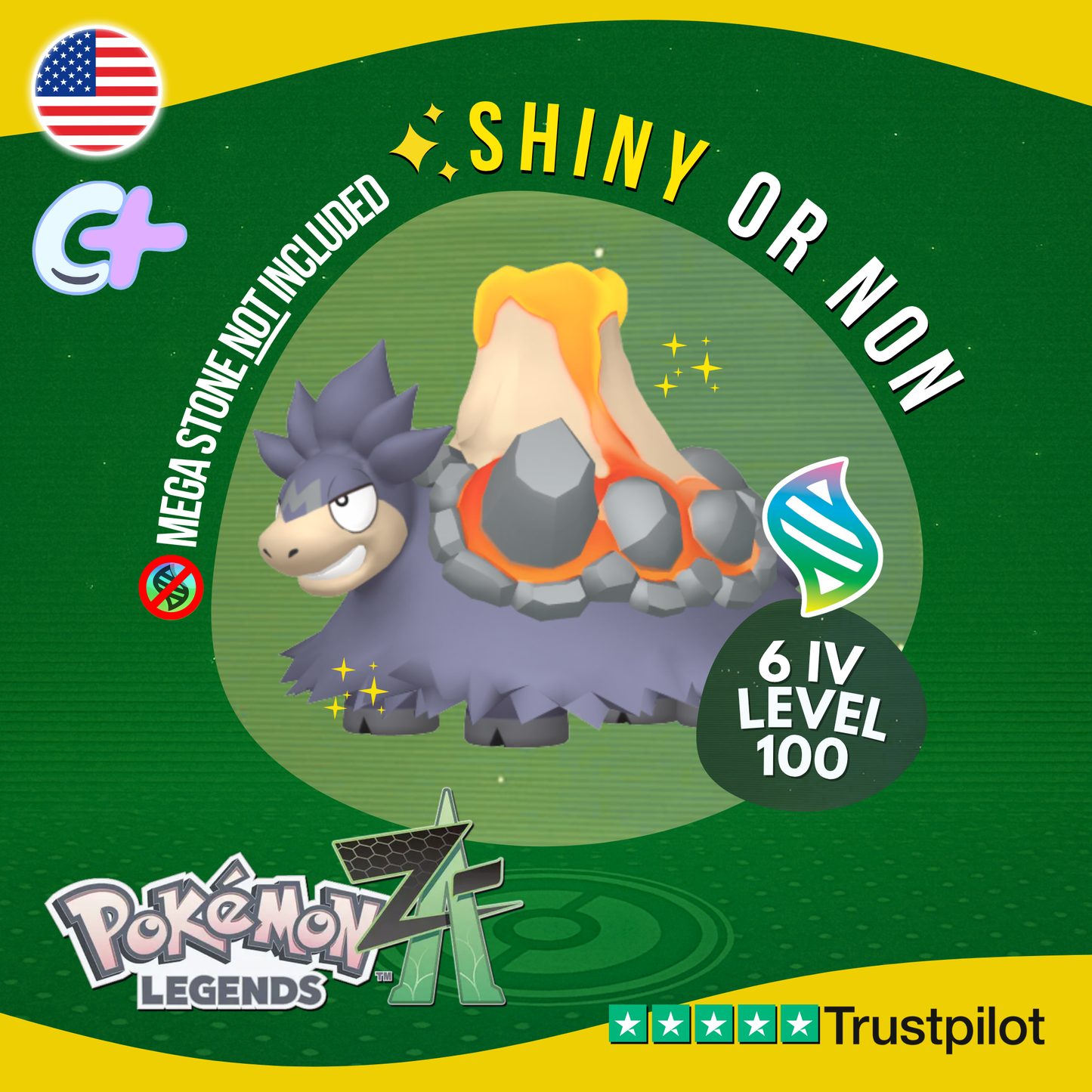Mega Camerupt Shiny or Non ✨ 6 IV Pokémon Legends Z-A Battle Ready ZA Z A