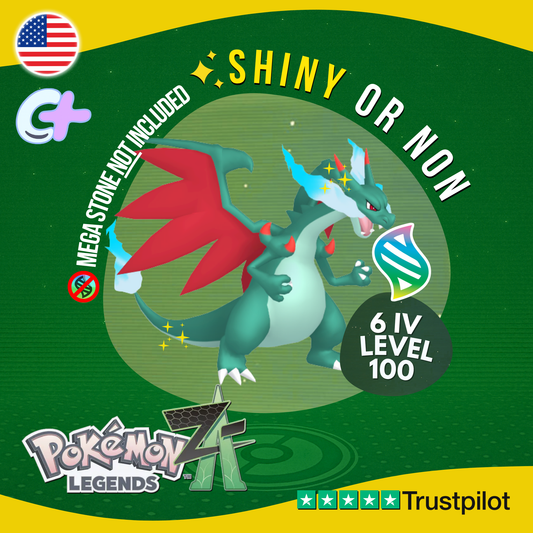 Mega Charizard X Shiny or Non ✨ 6 IV Pokémon Legends Z-A Battle Ready ZA Z A