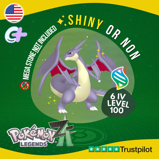 Mega Charizard Y Shiny or Non ✨ 6 IV Pokémon Legends Z-A Battle Ready ZA Z A