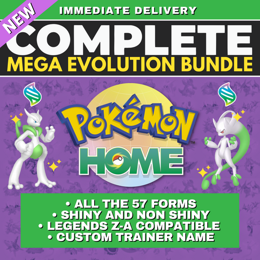 Mega Evolution Bundle Legends Z-A Pokémon HOME Complete Collection Shiny & Non Shiny 6 IV Ranked Battle Ready All Mega Evolved Forms