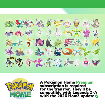 Mega Evolution Bundle Legends Z-A Pokémon HOME Complete Collection Shiny & Non Shiny 6 IV Ranked Battle Ready All Mega Evolved Forms