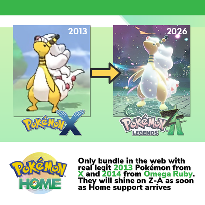 Mega Evolution Bundle Legends Z-A Pokémon HOME Complete Collection Shiny & Non Shiny 6 IV Ranked Battle Ready All Mega Evolved Forms
