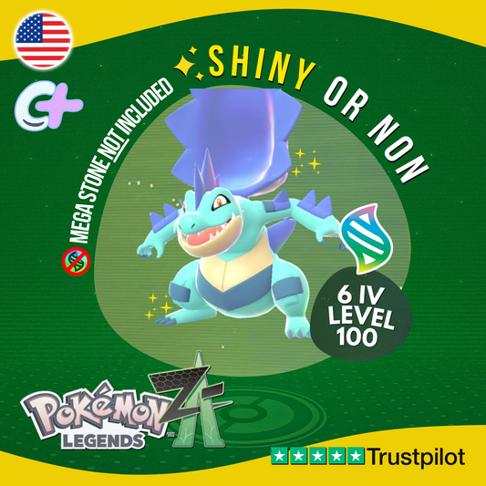 Mega Feraligatr Shiny or Non ✨ 6 IV Pokémon Legends Z-A Battle Ready ZA Z A