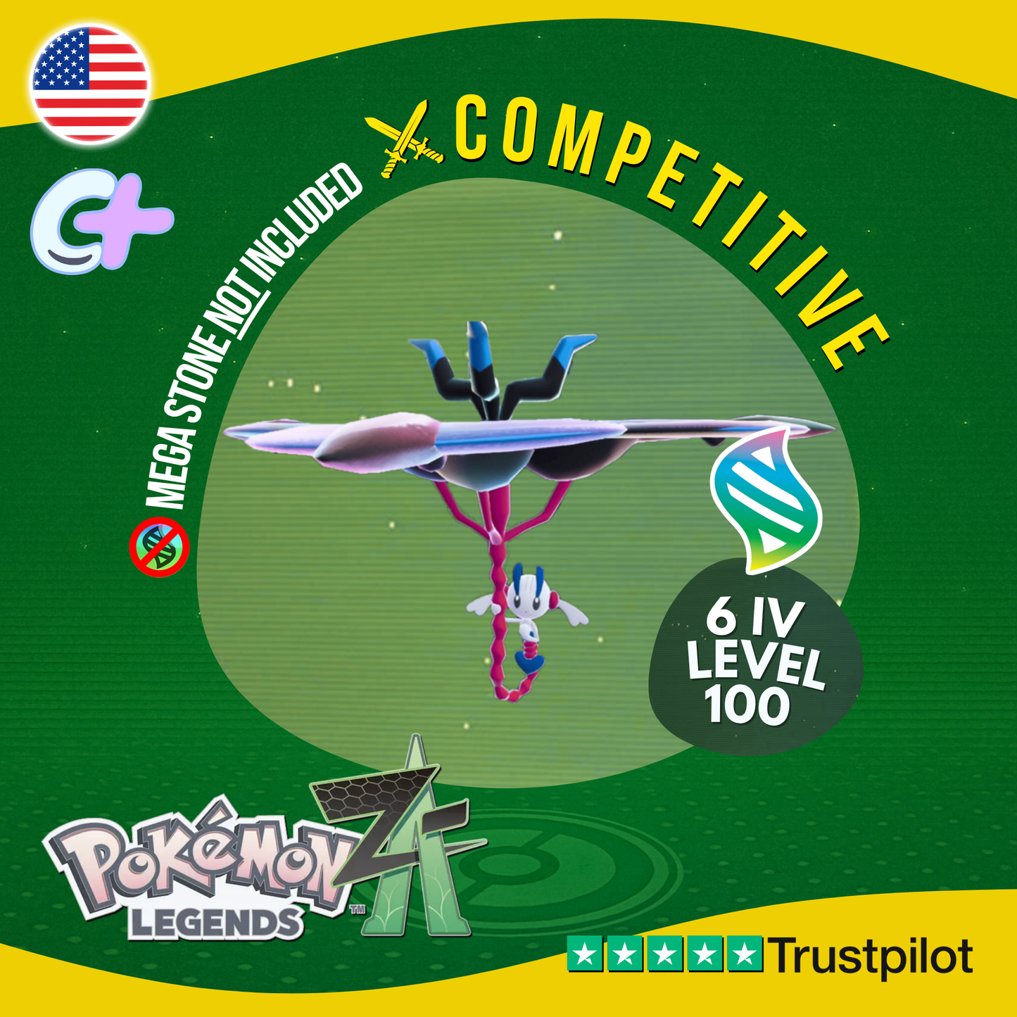 Mega Floette AZ Eternal Flower 6IV Pokémon Legends Z-A Battle Ready Legit ZA Z A