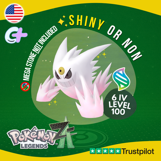 Mega Gengar Shiny or Non ✨ 6 IV Pokémon Legends Z-A Battle Ready ZA Z A