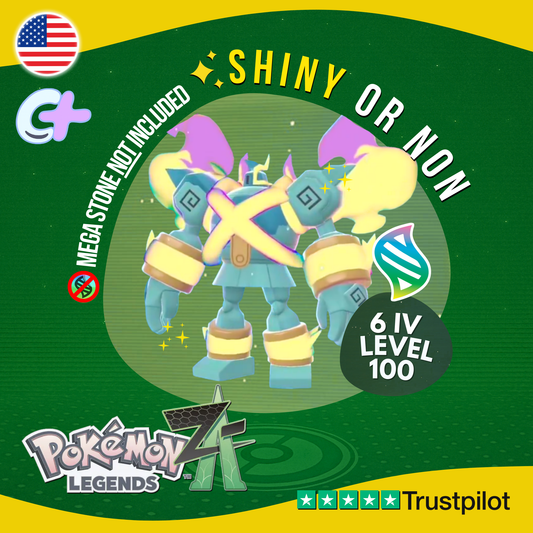 Mega Golurk Shiny or Non ✨ 6 IV Pokémon Legends Z-A Battle Ready ZA Z A