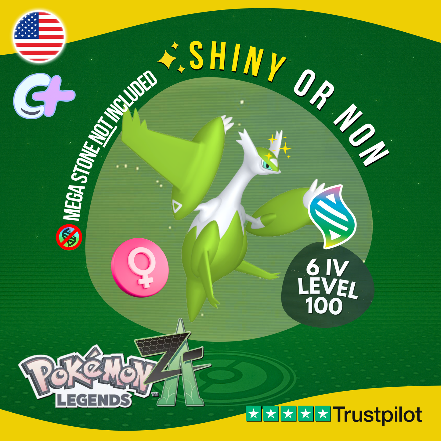 Mega Latias Shiny or Non ✨ 6 IV Pokémon Legends Z-A Battle Ready ZA Z A