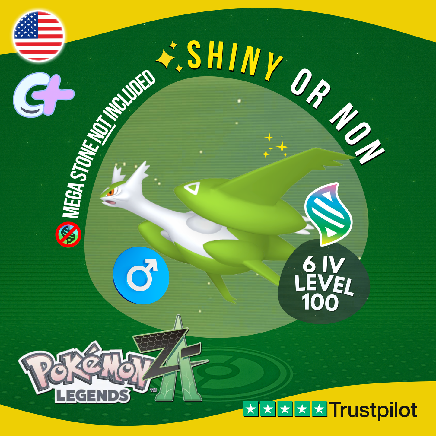 Mega Latios Shiny or Non ✨ 6 IV Pokémon Legends Z-A Battle Ready ZA Z A