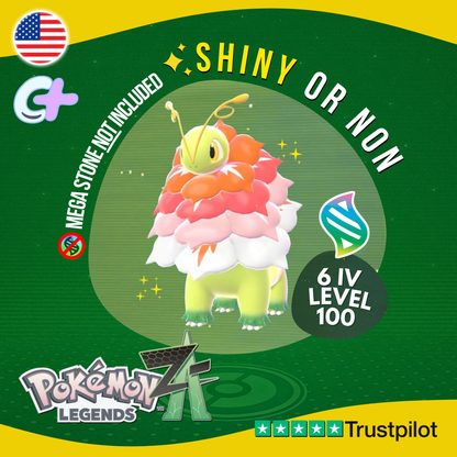 Mega Meganium Shiny or Non ✨ 6 IV Pokémon Legends Z-A Battle Ready ZA Z A