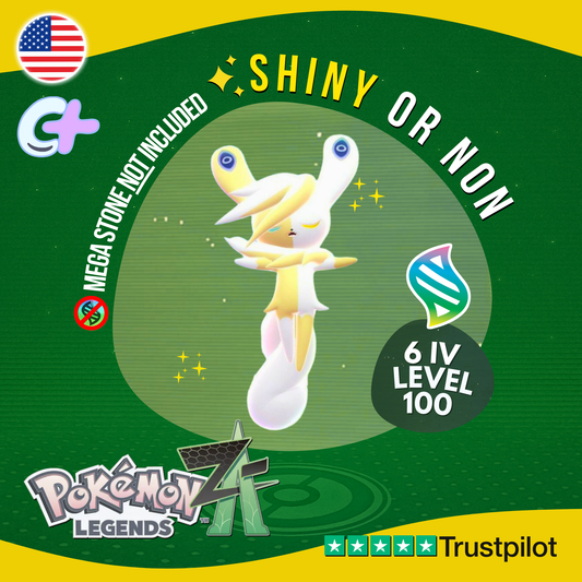 Mega Meowstic Shiny or Non ✨ 6 IV Pokémon Legends Z-A Battle Ready ZA Z A