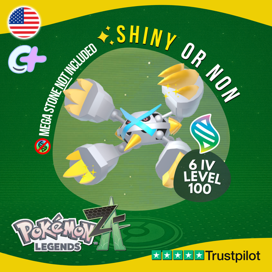 Mega Metagross Shiny or Non ✨ 6 IV Pokémon Legends Z-A Battle Ready ZA Z A