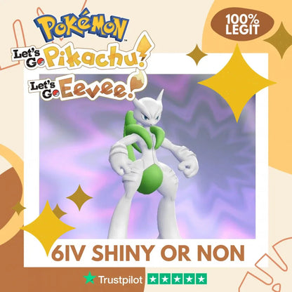 Mega Mewtwo X Shiny ✨ or Non Shiny Pokémon Let's Go Pikachu Eevee Level 100 Competitive Battle Ready 6 IV 100% Legit Legal Customizable Custom OT by Shiny Living Dex | Shiny Living Dex