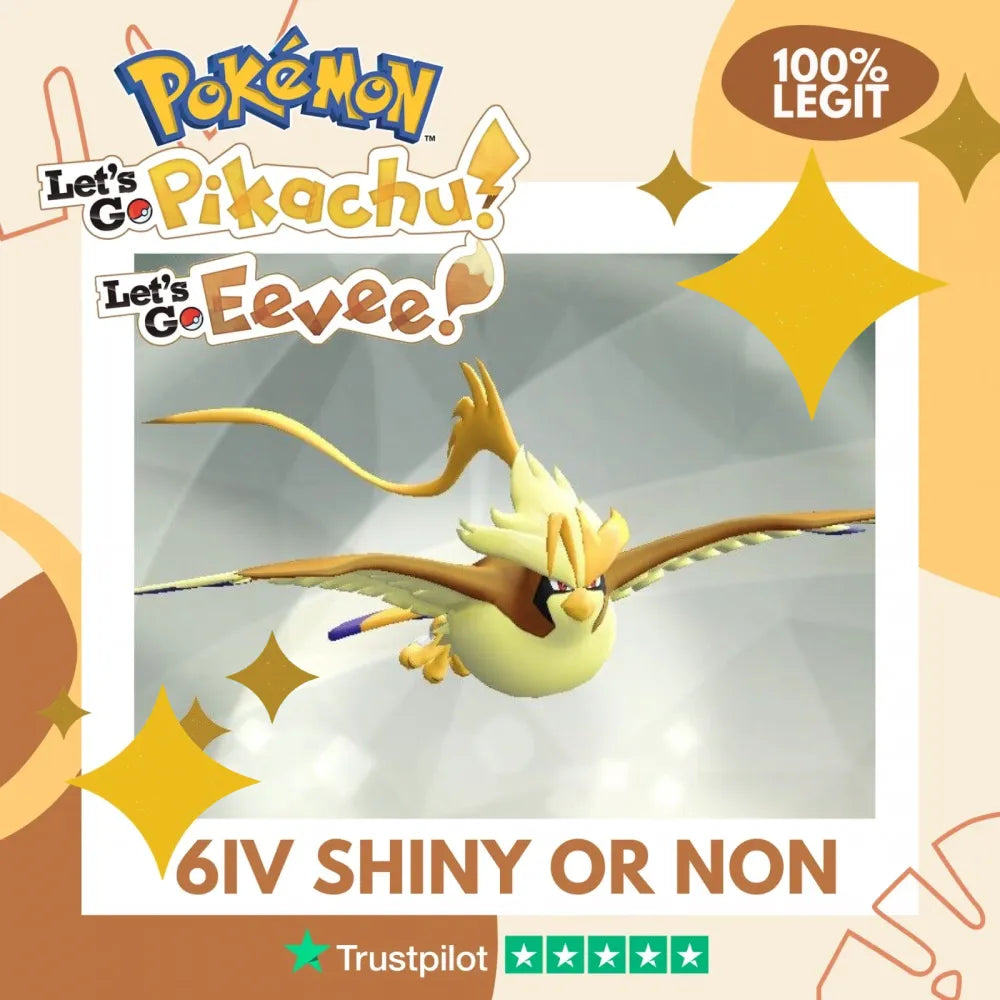 Mega Pidgeot Shiny ✨ or Non Shiny Pokémon Let's Go Pikachu Eevee Level 100 Competitive Battle Ready 6 IV 100% Legit Legal Customizable Custom OT by Shiny Living Dex | Shiny Living Dex