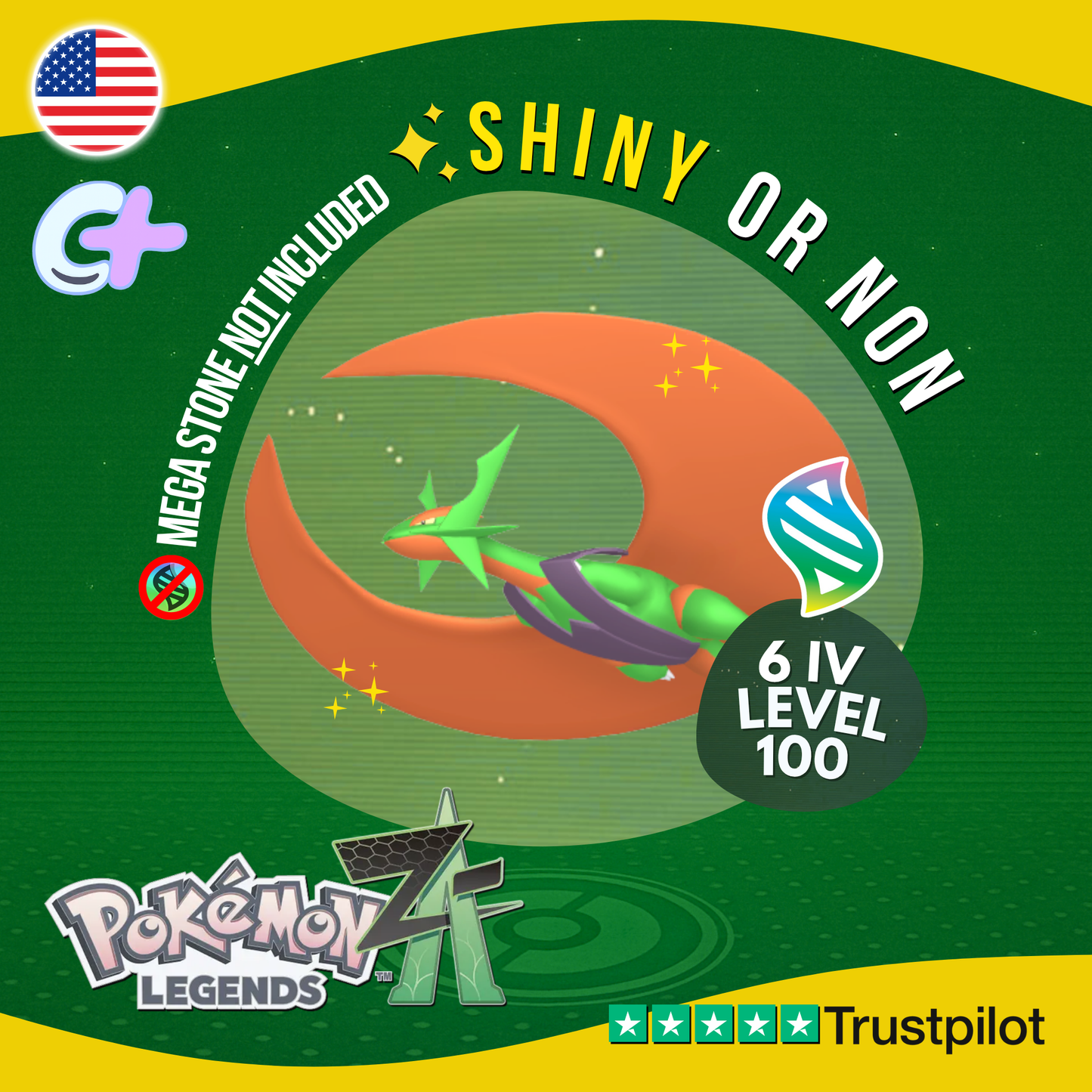 Mega Salamance Shiny or Non ✨ 6 IV Pokémon Legends Z-A Battle Ready ZA Z A