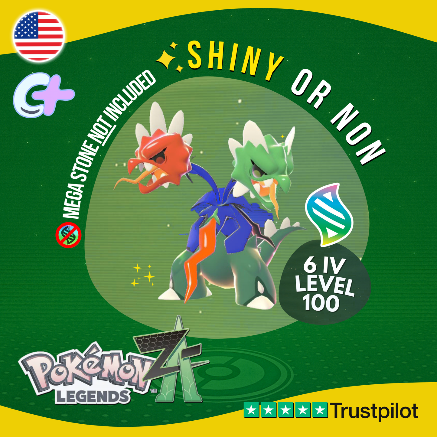 Mega Scovillain Shiny or Non ✨ 6 IV Pokémon Legends Z-A Battle Ready ZA Z A