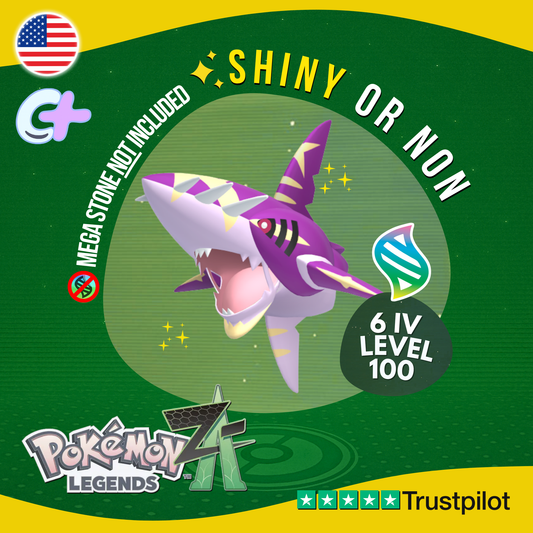 Mega Sharpedo Shiny or Non ✨ 6 IV Pokémon Legends Z-A Battle Ready ZA Z A